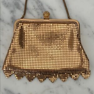 vintage Gold metal Mesh small Evening Bag